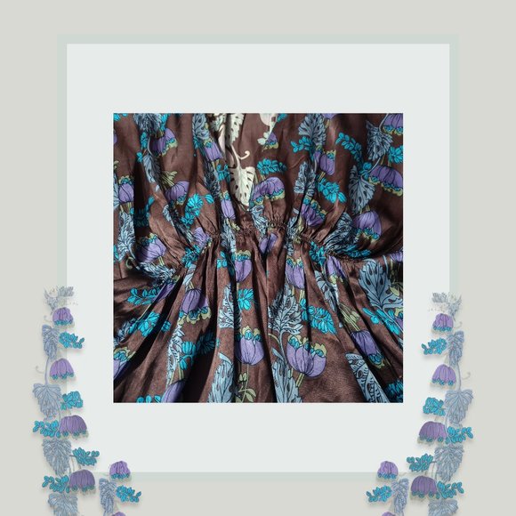 Size- XS, Lux printed kaftan style satin top - Picture 4 of 5